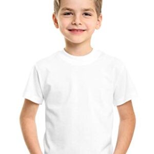 Double F Branded Cotton Bio wash Round Neck Half Sleeve Solid T-Shirt for Boys and Baby (5 Years-6 Years, White) dress material - Bailly - Premium Dress Materials for Every Occasion