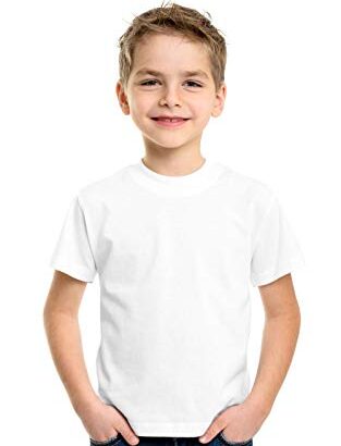Double F Branded Cotton Bio wash Round Neck Half Sleeve Solid T-Shirt for Boys and Baby (5 Years-6 Years, White) dress material - Bailly - Premium Dress Materials for Every Occasion