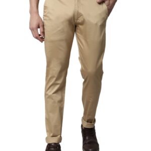 Majestic Man Slim Fit Cotton Blend Casual Trousers for Men (Beige, 34) dress material - Bailly - Premium Dress Materials for Every Occasion