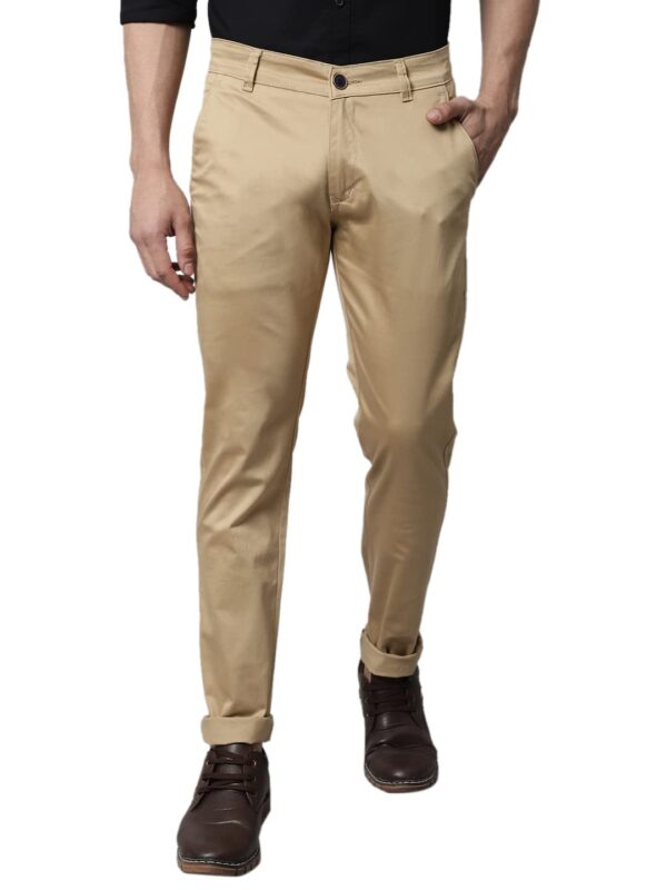 Majestic Man Slim Fit Cotton Blend Casual Trousers for Men (Beige, 34) dress material - Bailly - Premium Dress Materials for Every Occasion