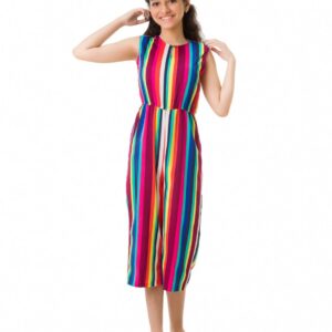 Uptownie Lite Girls Midi Keyhole Jumpsuit (Multicolor,7-8 Years) dress material - Bailly - Premium Dress Materials for Every Occasion