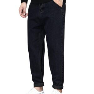 Ben Martin Men's High Waist Tapered Fit Stretchable Size 34 Denim Black Carrot Fit Jeans Pant for Men 0 dress material - Bailly - Premium Dress Materials for Every Occasion