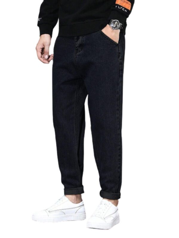 Ben Martin Men's High Waist Tapered Fit Stretchable Size 34 Denim Black Carrot Fit Jeans Pant for Men 0 dress material - Bailly - Premium Dress Materials for Every Occasion