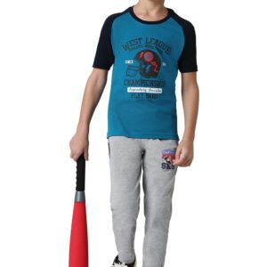 Van Heusen Boys T-Shirt - 100% Cotton - Smart Tech, Easy Stain Release, Anti Stat, Ultra Soft, Moisture Wicking_62004_Ocean Depths_5-6 Years dress material - Bailly - Premium Dress Materials for Every Occasion