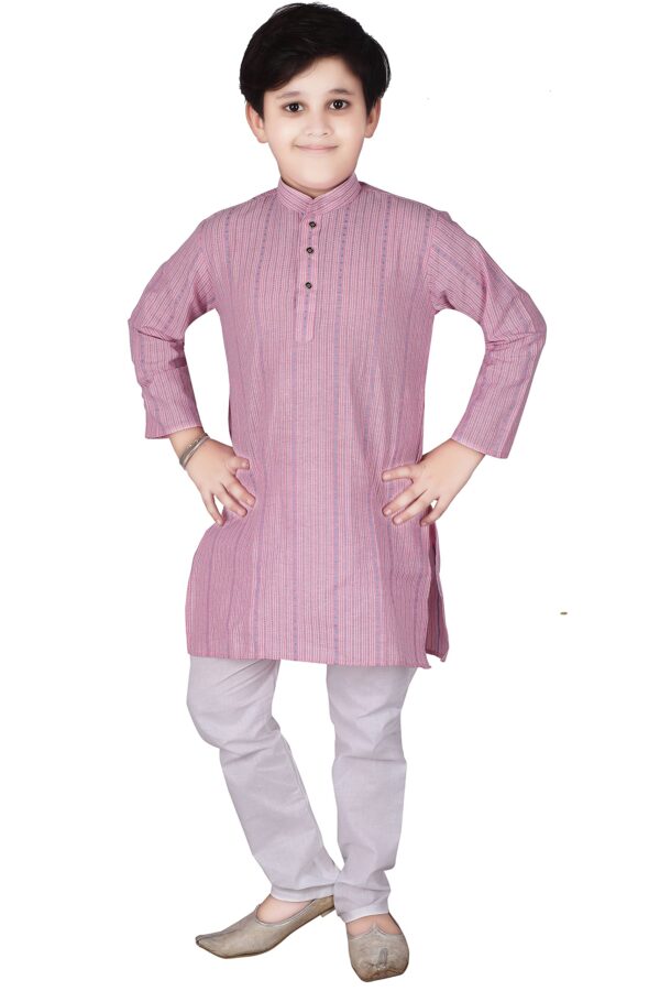 Pro-Ethic Style Developer Cotton Kids Kurta Pyjama For Boys | Kurta Paijama Set, (S-145) (Pink, 7-8 Years) dress material - Bailly - Premium Dress Materials for Every Occasion