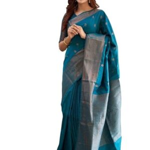Yashika Women's Woven Banarasi Kanjivaram Cotton Silk Jaquard Saree (AZ-YS-OG-Bilal-Parent_Blue) dress material - Bailly - Premium Dress Materials for Every Occasion