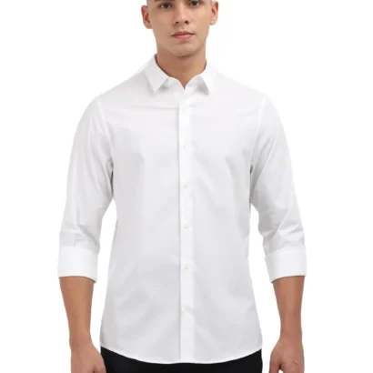 Calvin Klein Jeans Men's Slim Fit Shirt (J327436YAF White dress material - Bailly - Premium Dress Materials for Every Occasion