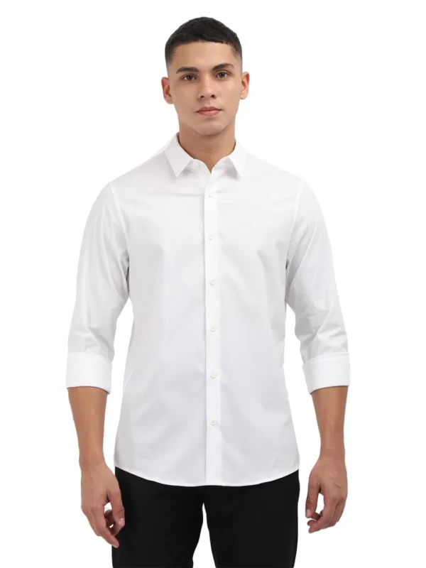 Calvin Klein Jeans Men's Slim Fit Shirt (J327436YAF White dress material - Bailly - Premium Dress Materials for Every Occasion