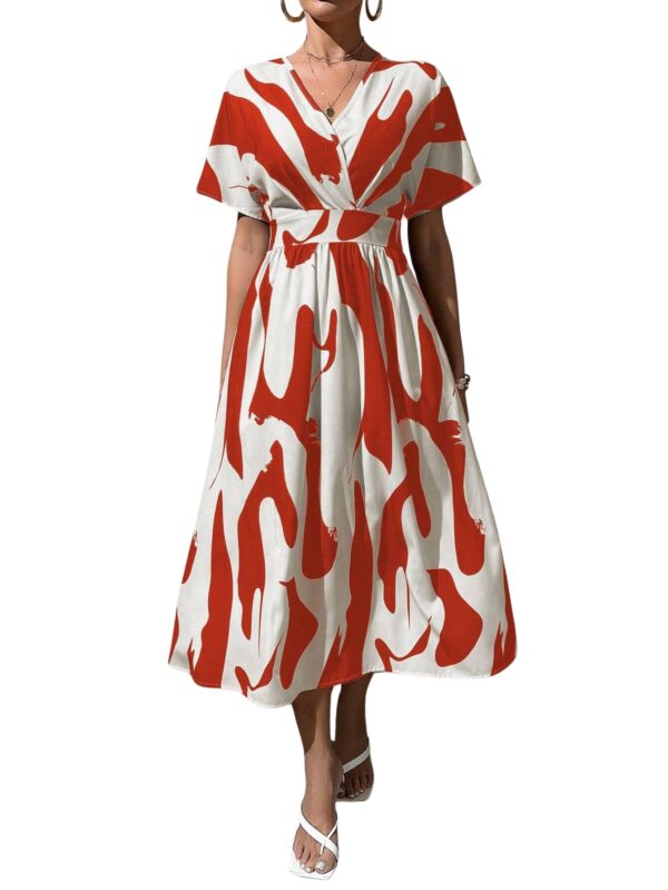 Leriya Fashion Women Fit and Flare Midi Dress Dress Red, XL dress material - Bailly - Premium Dress Materials for Every Occasion