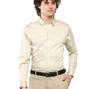 Calvin Klein Jeans Department1070 Solid Slim Fit Shirt (J319744ACI_Classic Beige S) dress material - Bailly - Premium Dress Materials for Every Occasion