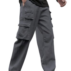 Lymio Men Mid Rise Cargo || Cargo Pants Cotton || Cargos (Cargo-39-2XL) Grey dress material - Bailly - Premium Dress Materials for Every Occasion