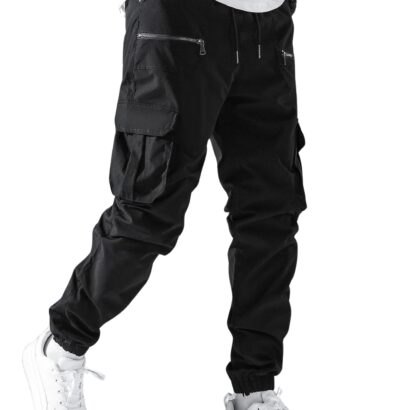 Lymio Men Cargo Pants Cotton || Cargos for Men || Cargo Pants (Cargo-35-Black-2XL) dress material - Bailly - Premium Dress Materials for Every Occasion