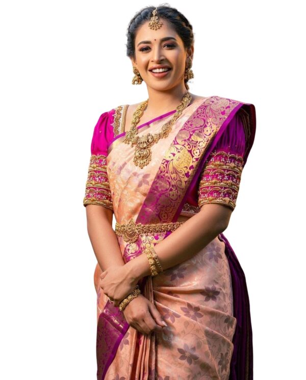 SGF11 Women's Kanjivaram Soft Silk Saree With Blouse Piece (Pink dress material - Bailly - Premium Dress Materials for Every Occasion
