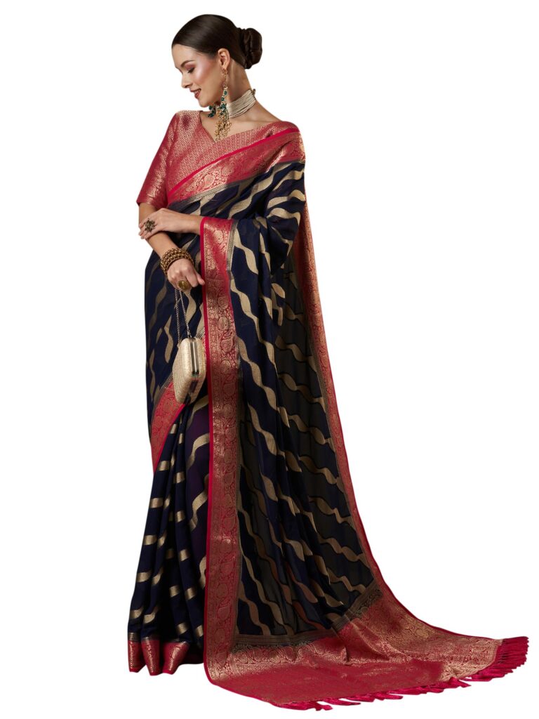 Georgette Kanjeevaram Saree