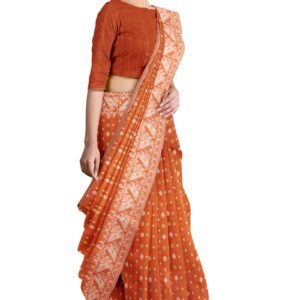 Saree Niketan Women's Traditional Bengal Cotton Silk Jamdani Saree dress material - Bailly - Premium Dress Materials for Every Occasion