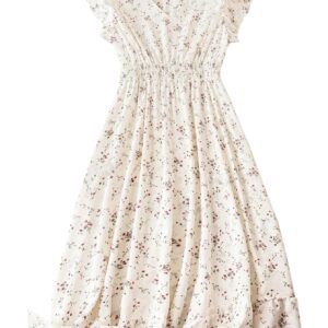 TOPLOT Calf Length Dresses for Women|One Piece Dress, Western Dress (Dress-5185-Off White-S) dress material - Bailly - Premium Dress Materials for Every Occasion