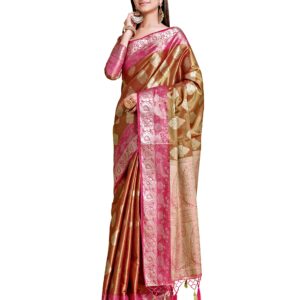MIMOSA Women's Traditional Ussi Kanjivaram Art Silk Saree With Blouse Color: Maroon : (5657-688-2D-MRN-RN) dress material - Bailly - Premium Dress Materials for Every Occasion